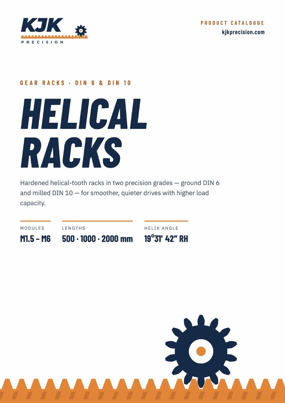 Cover of the KJK Helical Racks catalogue