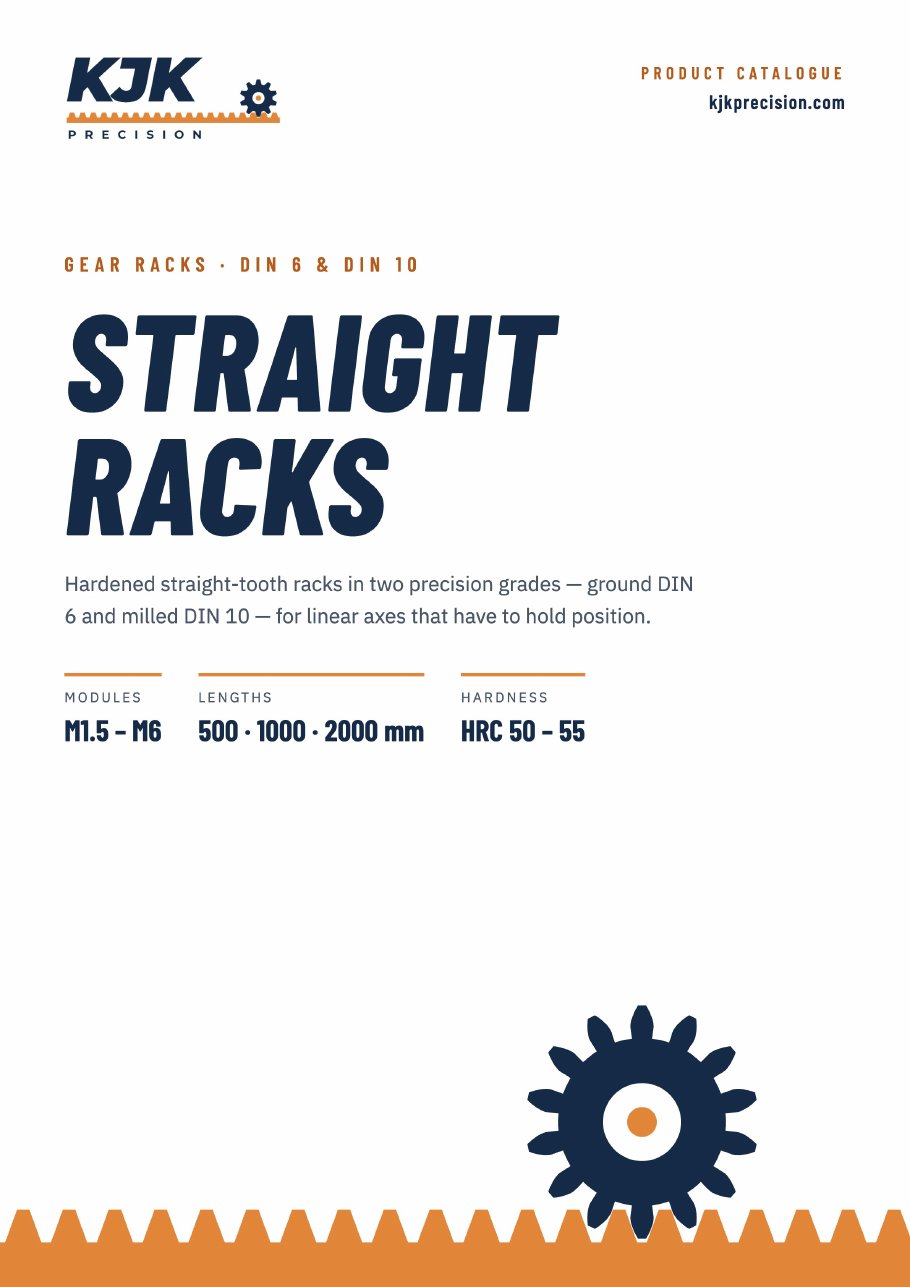 Cover of the KJK Straight Racks catalogue